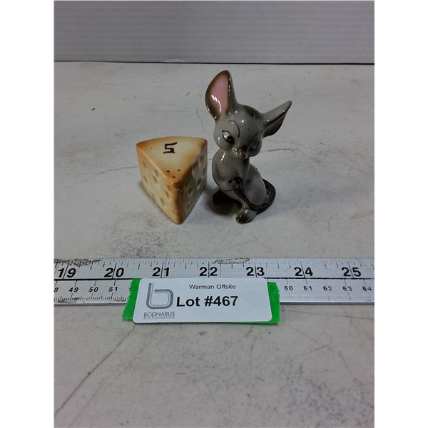 Porcelain Mouse & Cheese Shaker Set