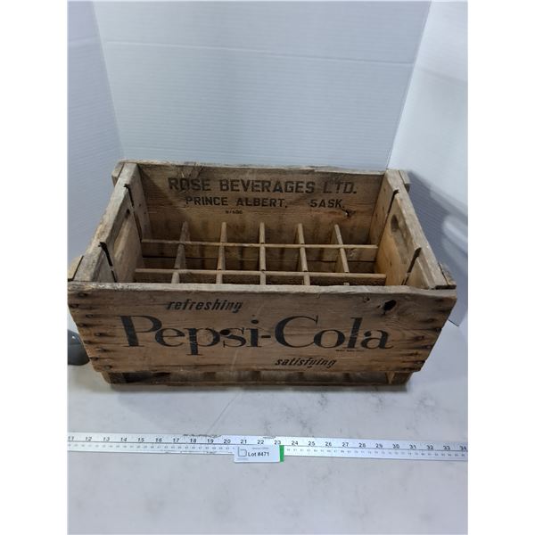 Vintage Wooden Pepsi-Cola Crate from Prince Albert - 20x12x10"