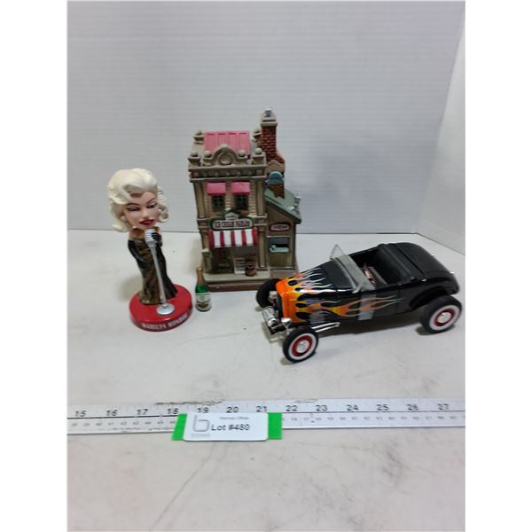 Marilyn Monroe Bobblehead, Porcelain Ice Cream Parlour, Replica Die-Cast 1932 Ford Roadster
