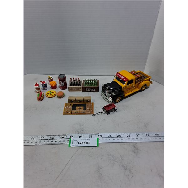 Replica Die-Cast Coca-Cola 1947 Dodge Delivery Truck, Assorted Food & Bottles Miniatures