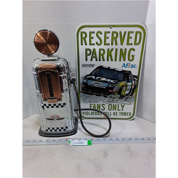 Retro Nascar Gas Pump Memorabilia & "Reserved Parking" Wall Decor - PICK UP