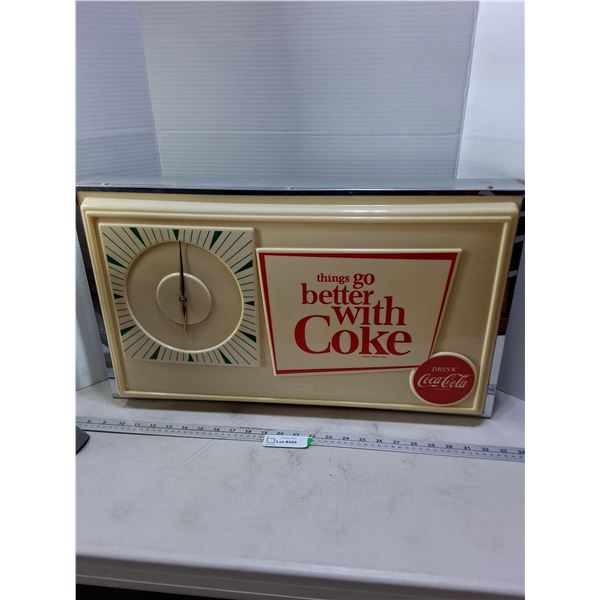 Vintage Coca-Cola 25x14x5" Advertising Clock - Not Working - PICK UP
