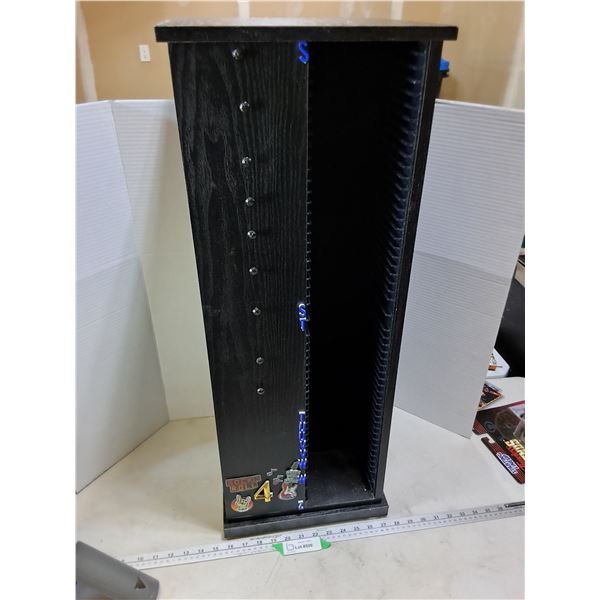 Wooden Media Carousel Cabinet - Holds over 200 CDs/DVDs - 32x11x11" w/Sticker Decorations - PU