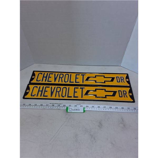 Retro Metal Chevrolet Wall Signs