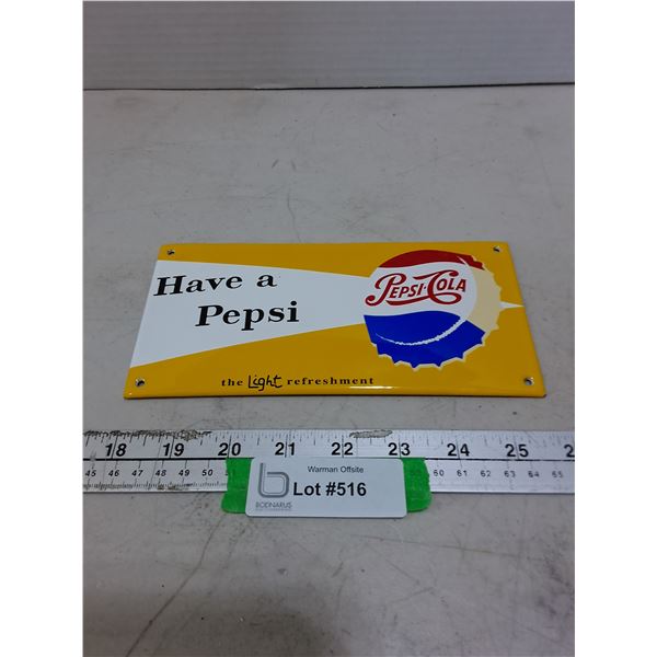 Retro Metal Pepsi-Cola Wall Sign