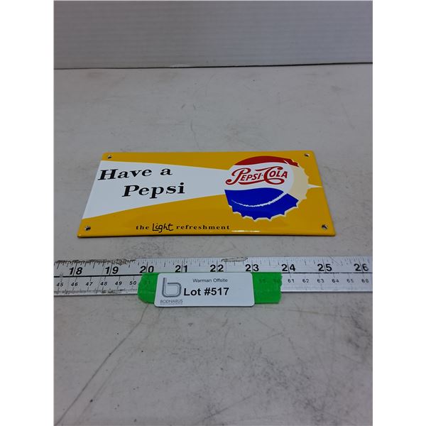 Retro Metal Pepsi-Cola Wall Sign