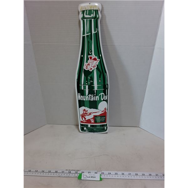 Retro Metal 22" Mountain Dew Bottle Wall Sign