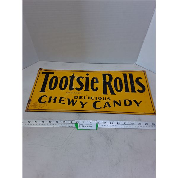 Vintage Metal "Tootsie Rolls" - 20" x 9" Wall Sign
