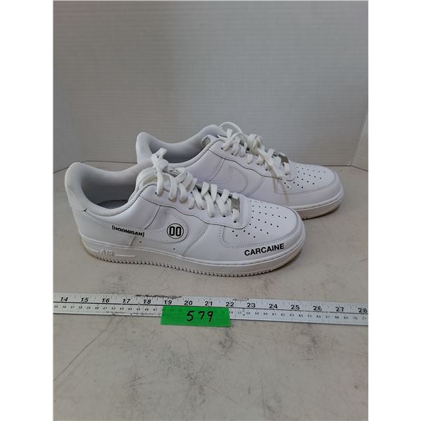 New Pair of Nike "Air Force 1" Sneakers Featuring Hoonigan & Carcaine Decals - Size 11