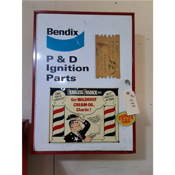 Vintage Bendix Locking Metal Shop Cabinet - 21x29x9", - PICKUP -  OFFSITE IN WARMAN