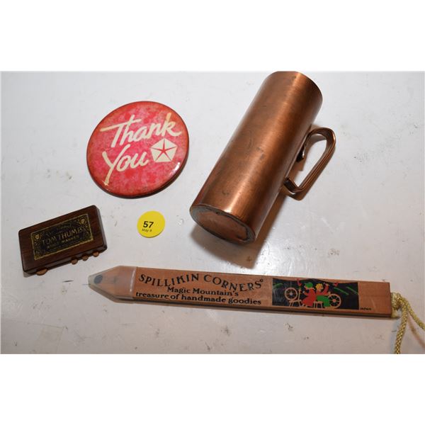 Copper Mug, Whist Marker, etc.