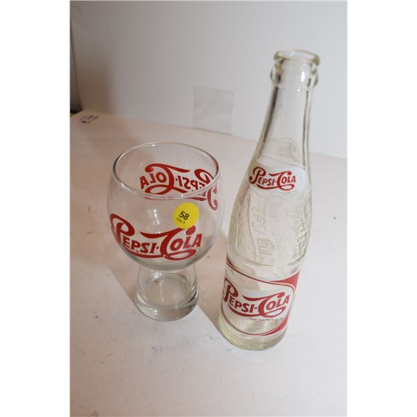 1957 Pepsi-Cola Bottle & Glass