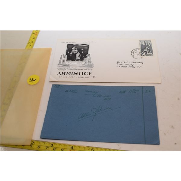 50th Anniversary of Armistice Signing (1918) & Envelope