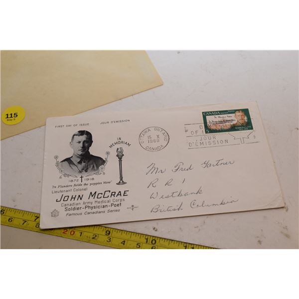 John McCrae First Day of Issue Cover