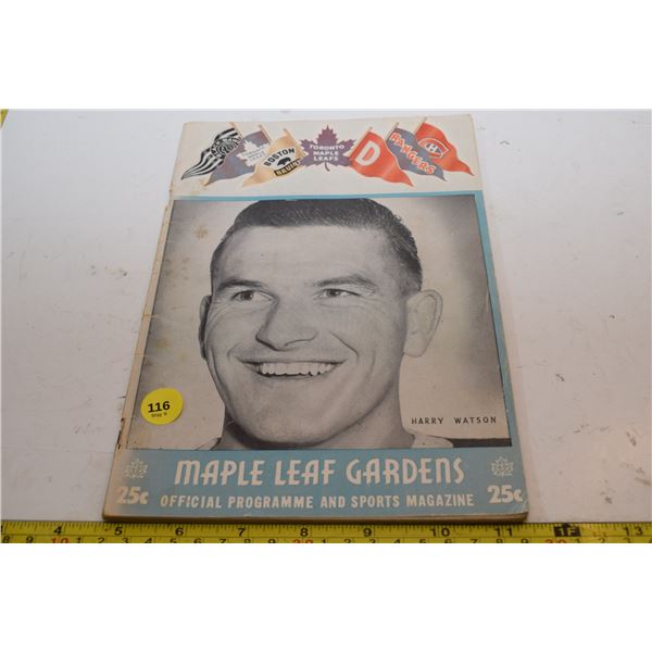 1954 Maple Leafs Gardens Program