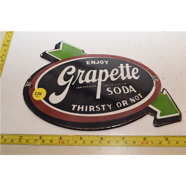 Grapette Soda Porcelain Fantasy Sign
