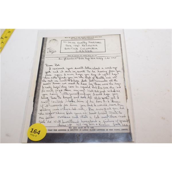 1944 WWII Air Letter from Soldier