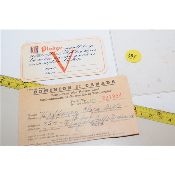 War Ration Card & Pledge