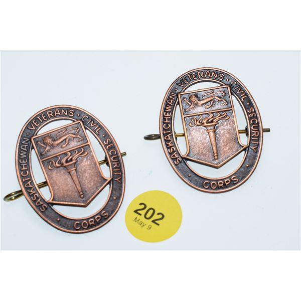 (2) Saskatchewan Veterans Medals