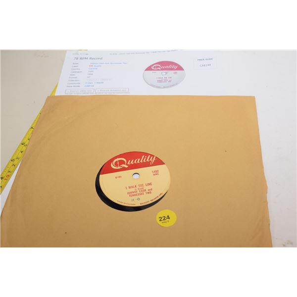 RARE 1956 Johnny Cash & Tennessee Two 78RPM Record #1492