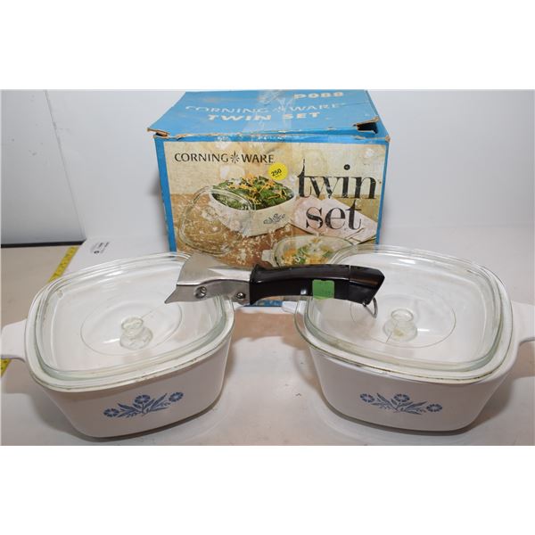 Corning Ware Twin Set in Box - Cornflower