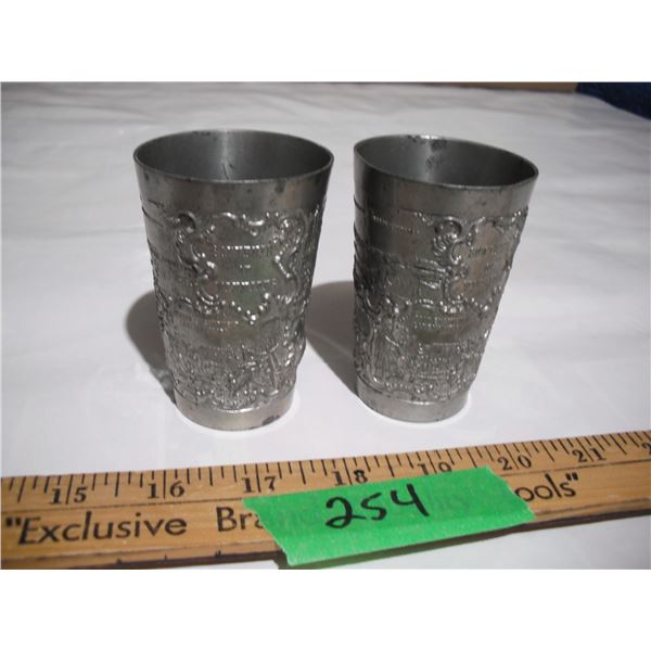 Souvenir of Winnipeg Vintage Souvenir Pewter Cups (2)