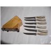 Image 2 : National Silver Company Knife Block w/ (6) Stainless Steel Knives