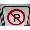 Image 2 : (2) Unused Aluminum No Parking Signs Reflective Non Reflective (12'x18")