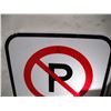 Image 4 : (2) Unused Aluminum No Parking Signs Reflective Non Reflective (12'x18")