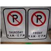 Image 1 : (2) Unused Aluminum No Parking Signs Reflective (12'x18")