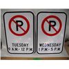 Image 1 : (2) Unused Aluminum No Parking Signs Reflective (12'x18")