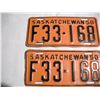 Image 2 : Pair of 1950 Farm License Plates SK