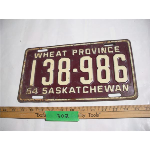 1954 SK. L. Plate