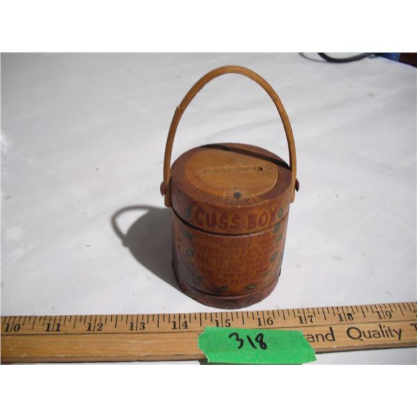 Vintage Wooden Cuss Box