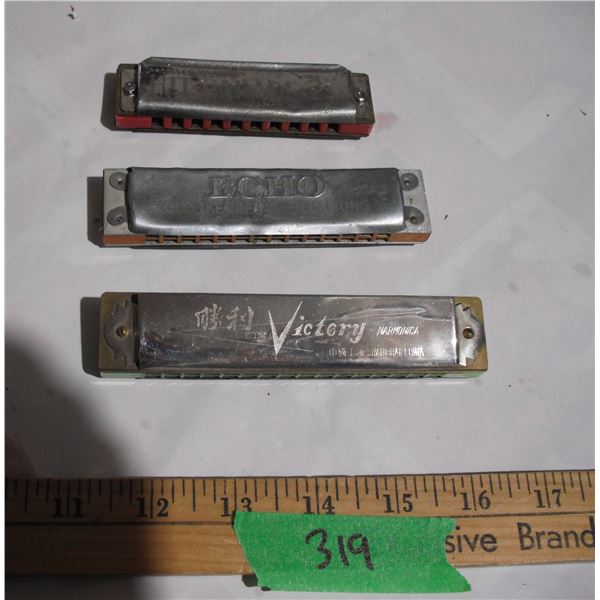 (3) Vintage Harmonicas (Victory, Echo, Hit Parade)