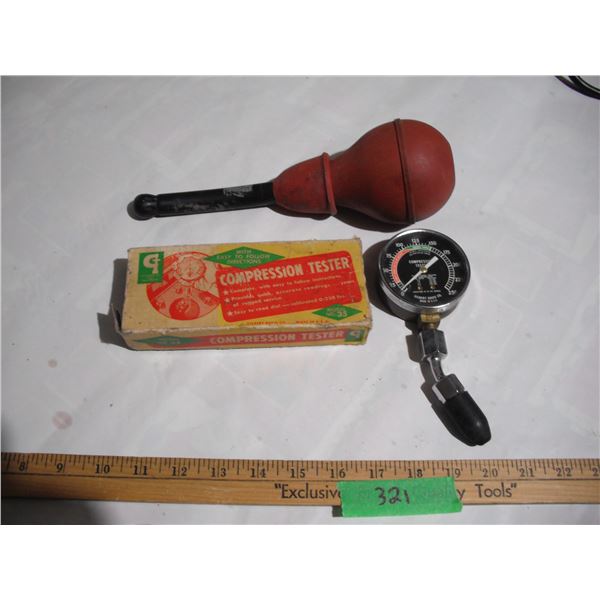 Vintage Medical Syringe Plus Gilbert Davis Co Compression tester