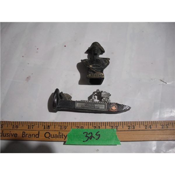 Canada Genuine Rail Spike Plus Waterloo Brass Figure