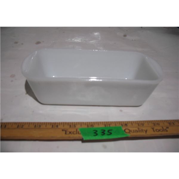 Vintage Glass bake Milk Glass Loaf Pan