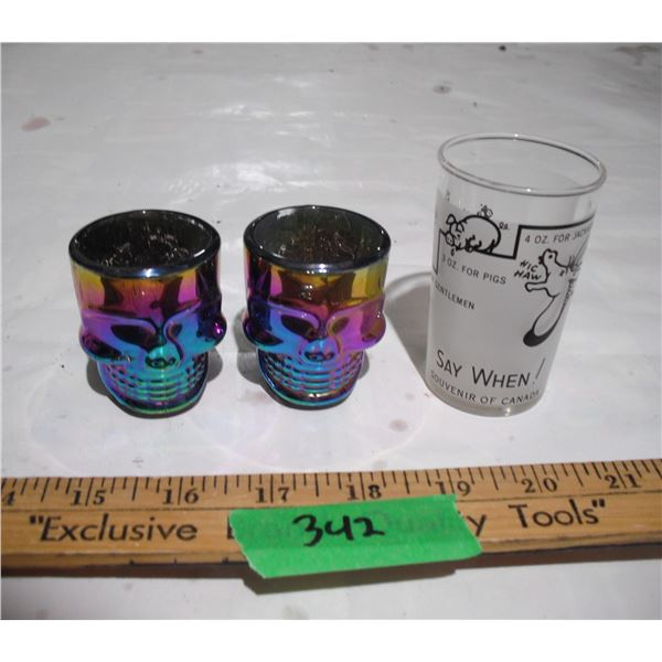 Souvenir Canada Shot Glass Plus (2) Skull Shot Glasses