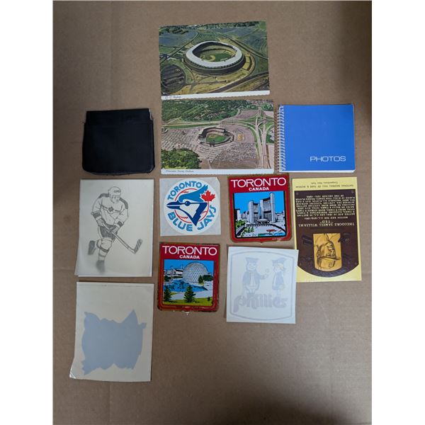 Misc. Lot of Stickers, Post cards, Small Photo Albums, and etc.