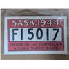 Image 1 : COPY 1944 Sask Paper License Plate