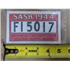 Image 2 : COPY 1944 Sask Paper License Plate