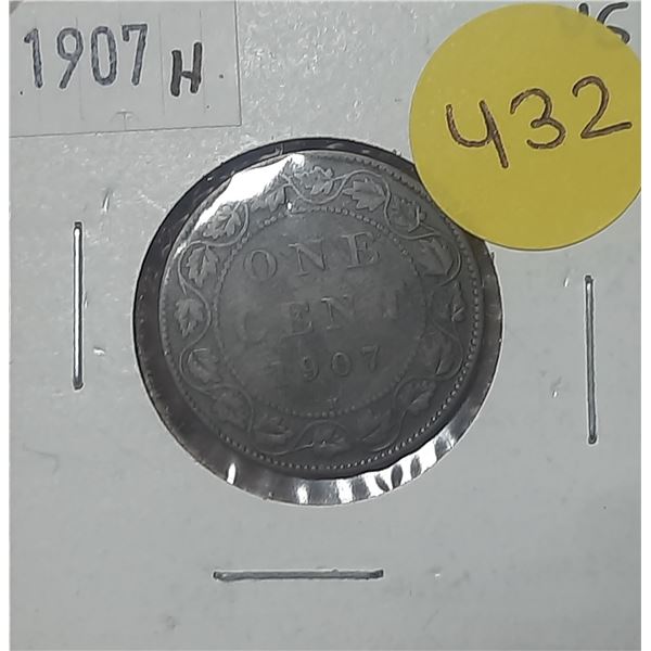 1907-H Canada Large One Cent.