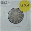 Image 1 : 1872 H Canada Silver 25 Cents.
