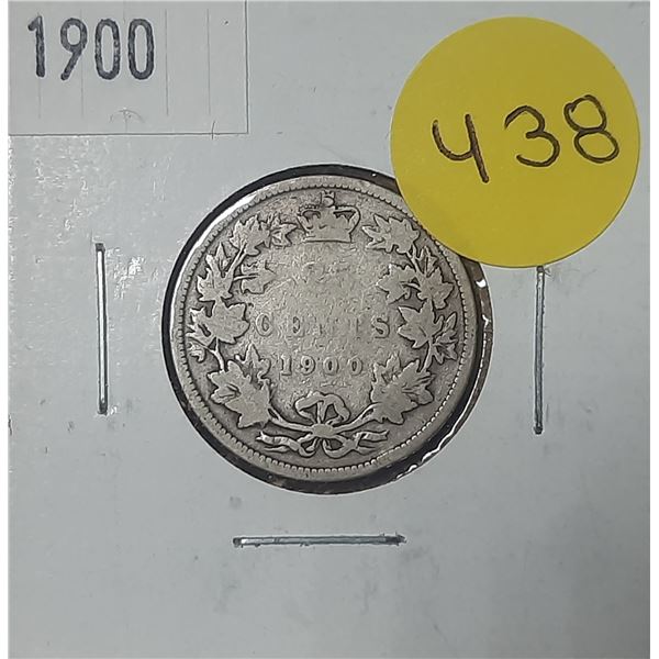 1900 Canada Silver 25 Cents.