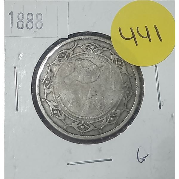 1888 Canada Silver 50 Cents.