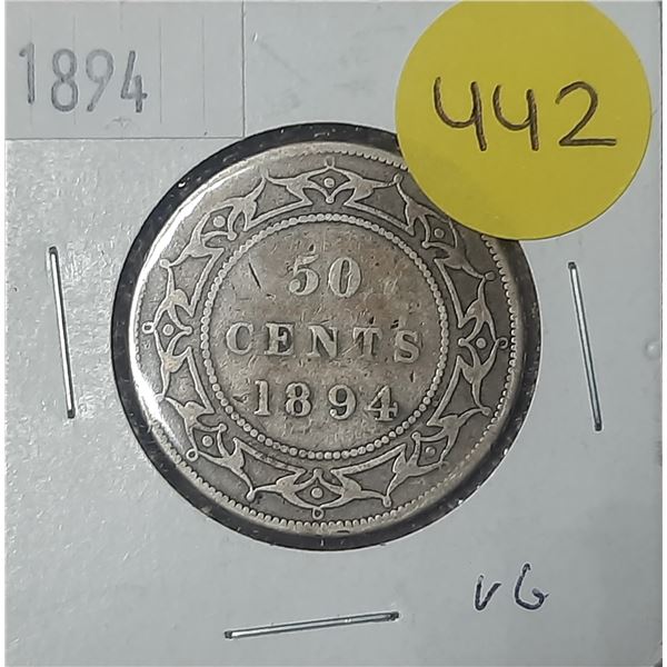 1894 Canada Silver 50 Cents.