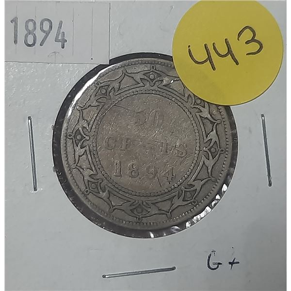 1894 Canada Silver 50 Cents.
