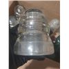 Image 4 : 17 Glass Insulators and 2 Wooden Pegs.
