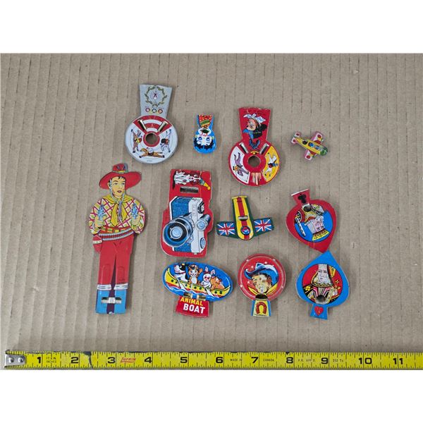 Lot of 11 vintage toy whistles